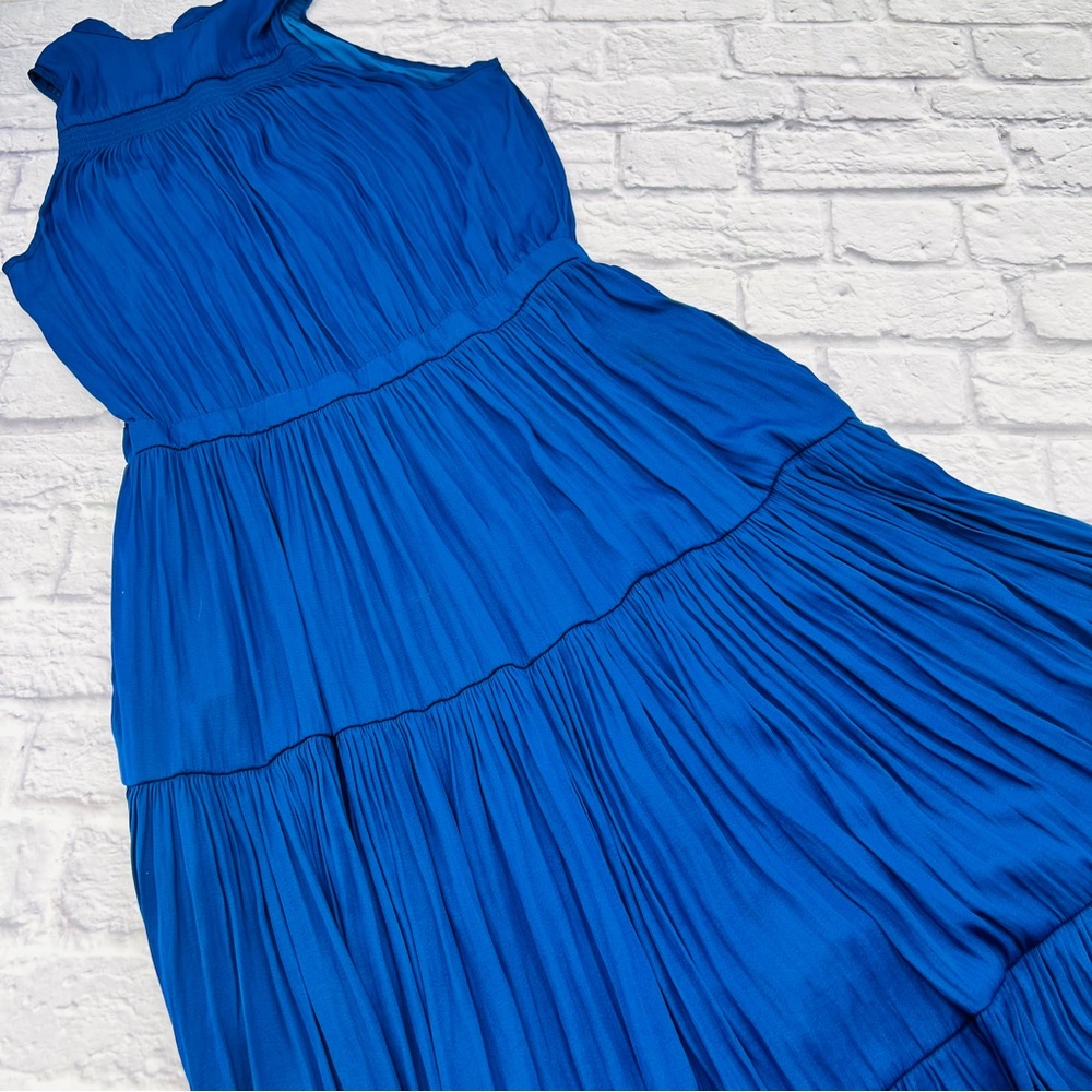 Banana Republic Maxi Dress Size 12 Tall Blue Tiered Sleeveless Boho - Picture 9 of 9